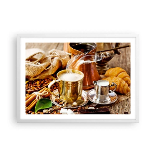 Plakat i hvid ramme - Hav en dejlig dag! - 70x50 cm