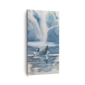 Lærredstryk - Billede på lærred - Lystfiskere i deres paradis - 65x120 cm