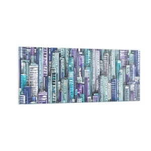 Billede på glas - Blå fra himlen - 100x40 cm