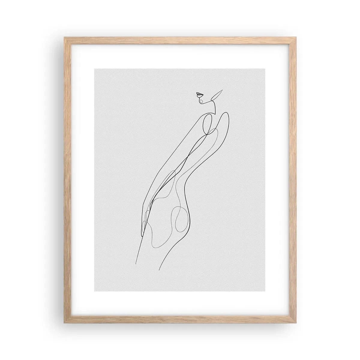 Plakat i ramme af lyst egetræ - Næppe et løfte - 40x50 cm