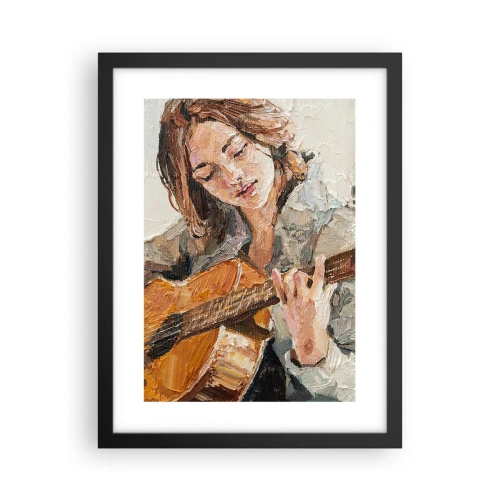 Plakat i sort ramme - Koncert for guitar og et pigehjerte - 30x40 cm