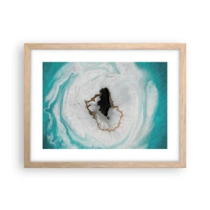 Plakat i ramme af lyst egetræ - Kom indenfor - 40x30 cm