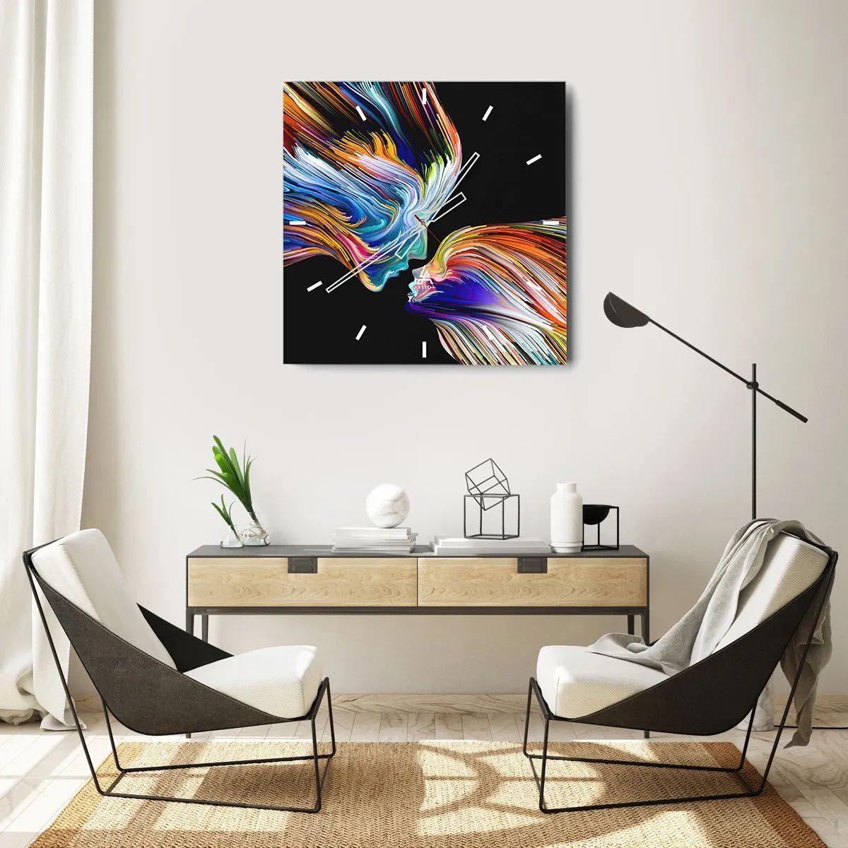 Vægur, Uret - Fusion af energi og lys - 40x40 cm