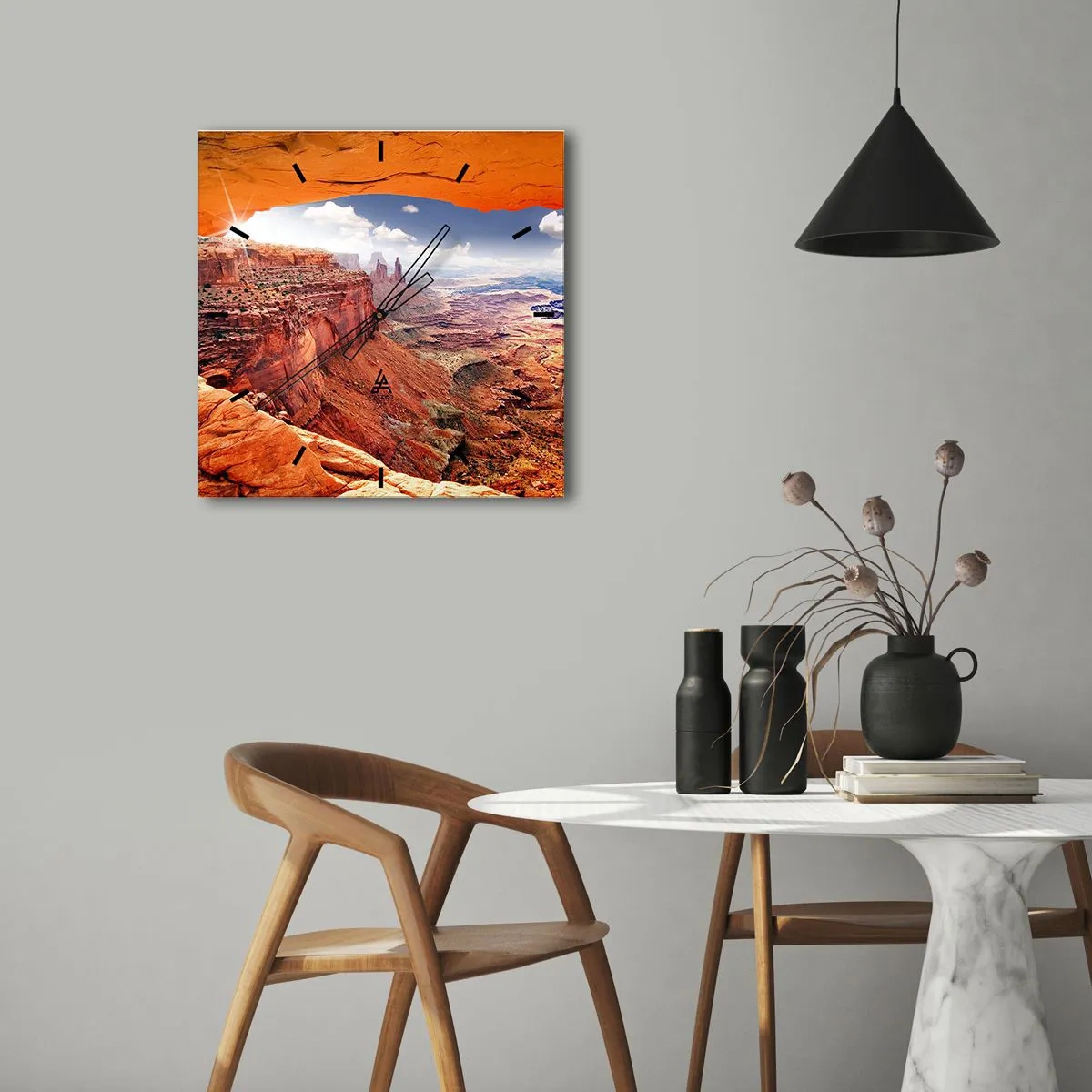 Vægur, Uret - Udskåret af naturen selv - 40x40 cm