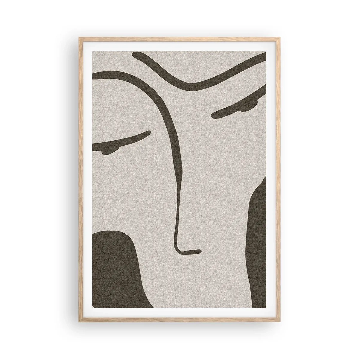 Plakat i ramme af lyst egetræ - Som fra et Modigliani-maleri - 70x100 cm