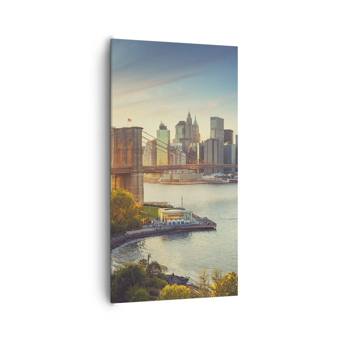 Lærredstryk - Billede på lærred - Den store bys daggry - 65x120 cm