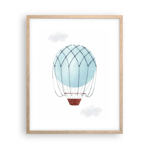 Plakat i ramme af lyst egetræ - Alt i skyerne - 40x50 cm
