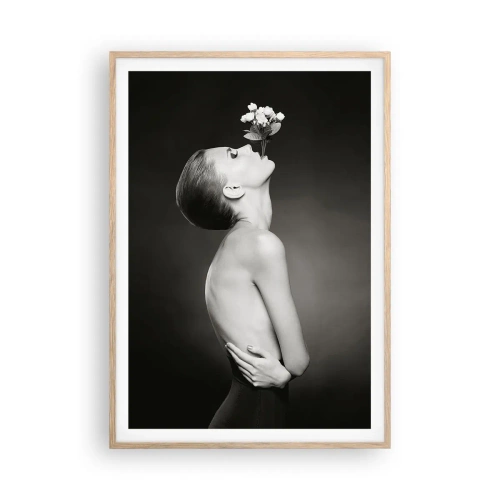 Plakat i ramme af lyst egetræ - Excentrisk elegance - 70x100 cm