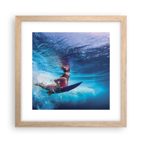 Plakat i ramme af lyst egetræ - Dybden af glæde - 30x30 cm