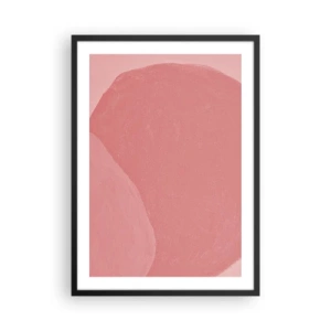 Plakat i sort ramme - Abstrakt komposition i lyserøde nuancer - 50x70cm - Organisk komposition i pink - Moderne vægdekoration til stue og soveværelse ARTTOR