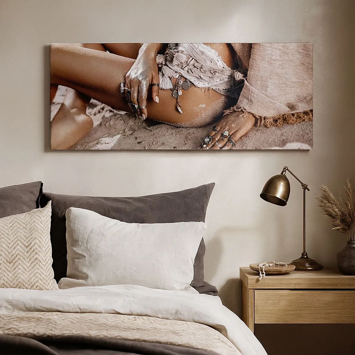 Lærredstryk - Billede på lærred - Kastet ud af bølgerne? - 100x40 cm