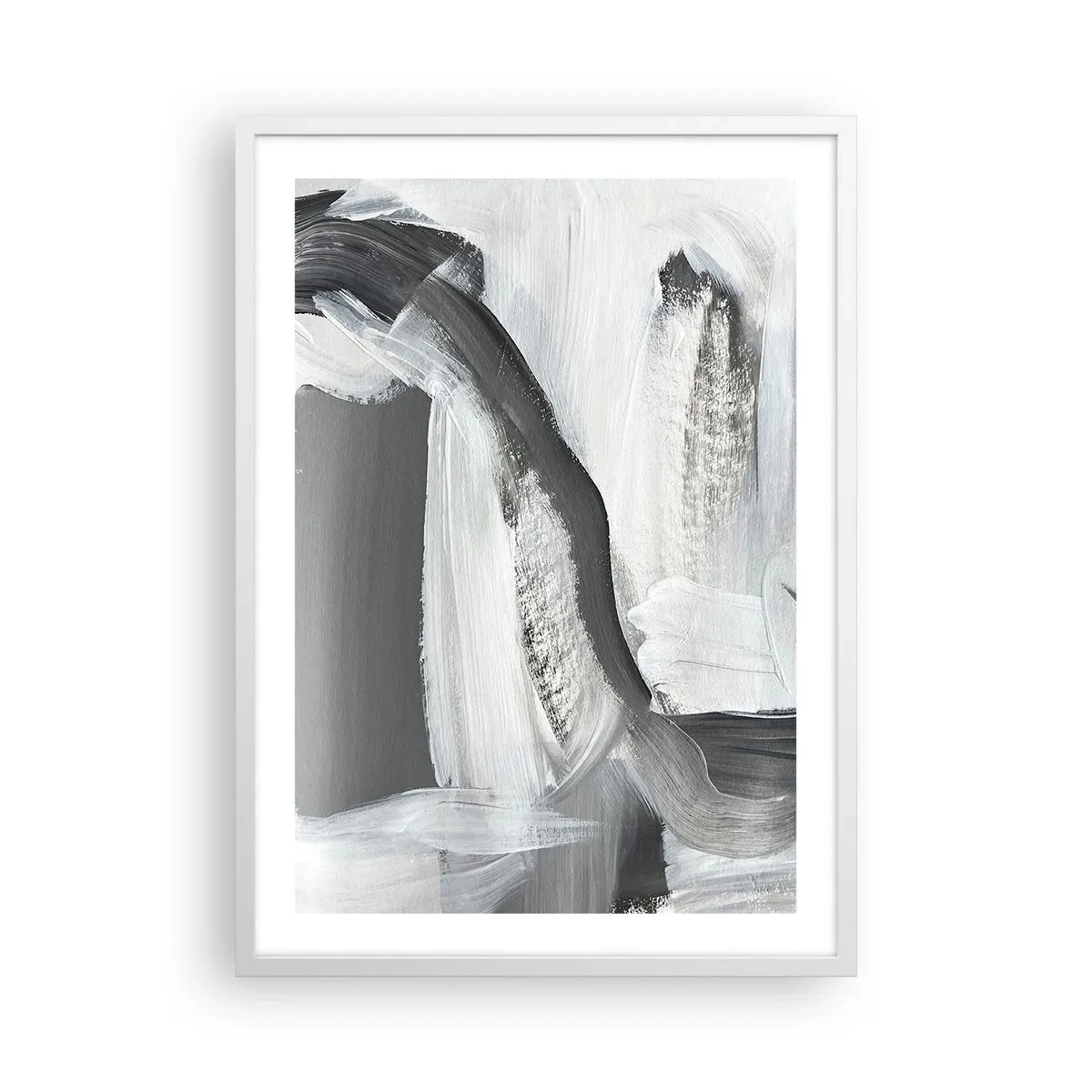 Plakat i hvid ramme - Med beslutsom bevægelse - 50x70 cm