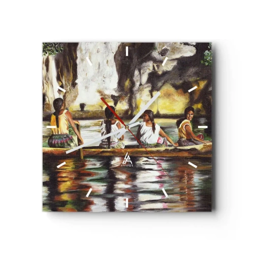 Vægur, Uret - I et polynesisk paradis - 40x40 cm