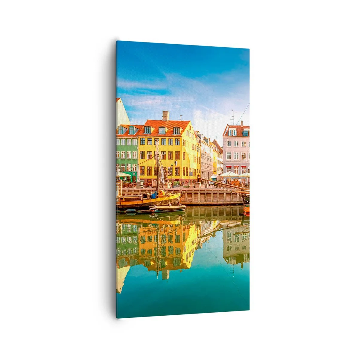 Lærredstryk - Billede på lærred - Over vand så glat som et spejl - 65x120 cm