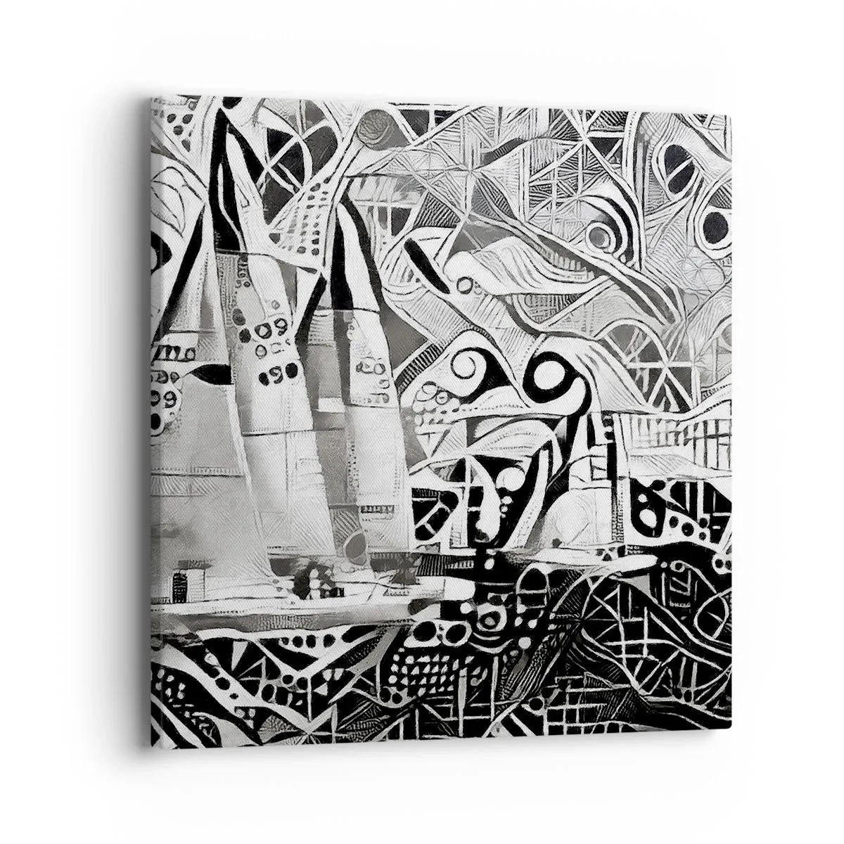 Lærredstryk - Billede på lærred - Mellem bølgerne - 40x40 cm