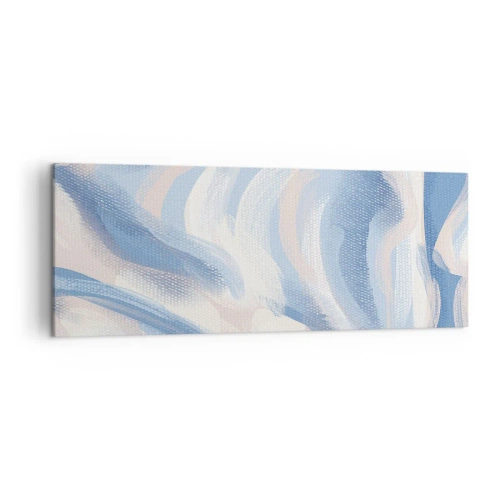 Lærredstryk - Billede på lærred - Blå krusninger - 140x50 cm