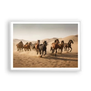 Plakat i hvid ramme - Fri som vinden - 100x70 cm