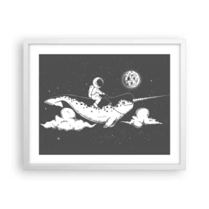 Plakat i hvid ramme - Rumrytter - 50x40 cm