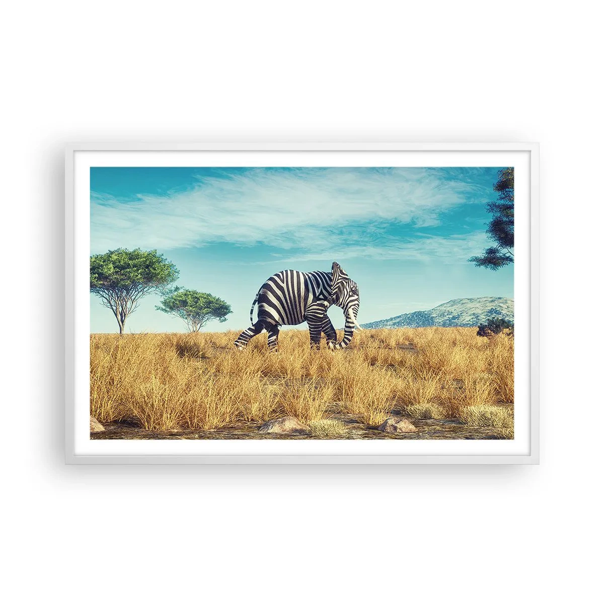 Plakat i hvid ramme - Grå er ikke længere på mode - 91x61 cm