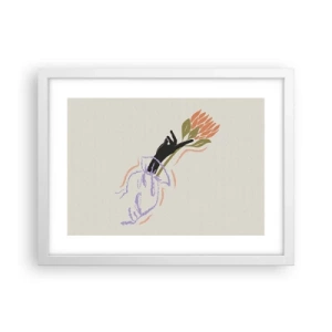 Plakat i hvid ramme - En søsterlig berøring - 40x30 cm