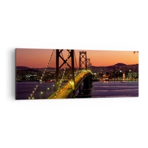 Lærredstryk - Billede på lærred - En aften i lilla - 140x50 cm