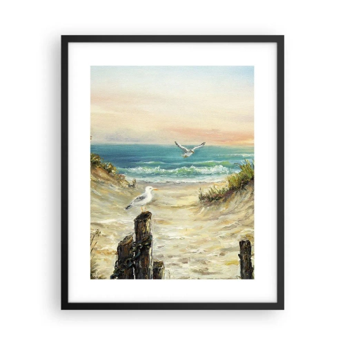 Plakat i sort ramme - Vindstille tilbagetog - 40x50 cm