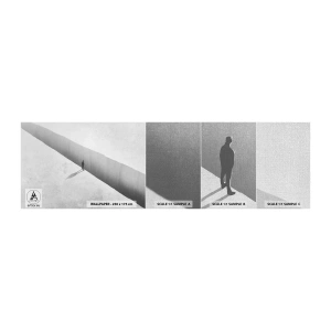 Prøve Fototapet Premium Canvas - Lys destination - Afgrund, Minimalisme, Mand - 100x30 cm