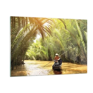 Billede på glas - Palmeslugten - 120x80 cm