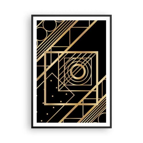 Plakat i sort ramme - Gylden geometri - 70x100 cm