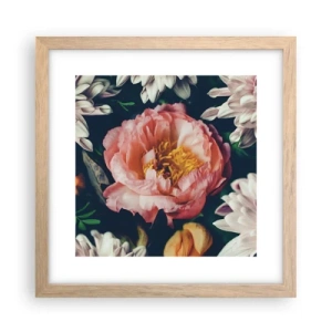 Plakat i ramme af lyst egetræ - Med barok pragt - 30x30 cm