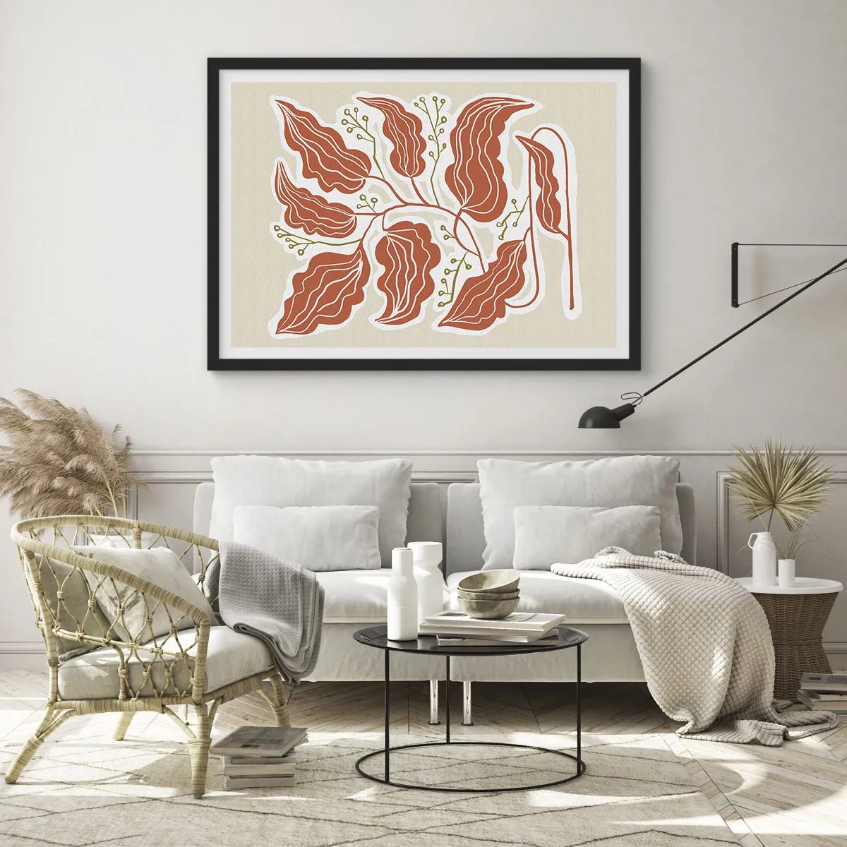 Plakat i sort ramme - Folk og koral - 70x50 cm