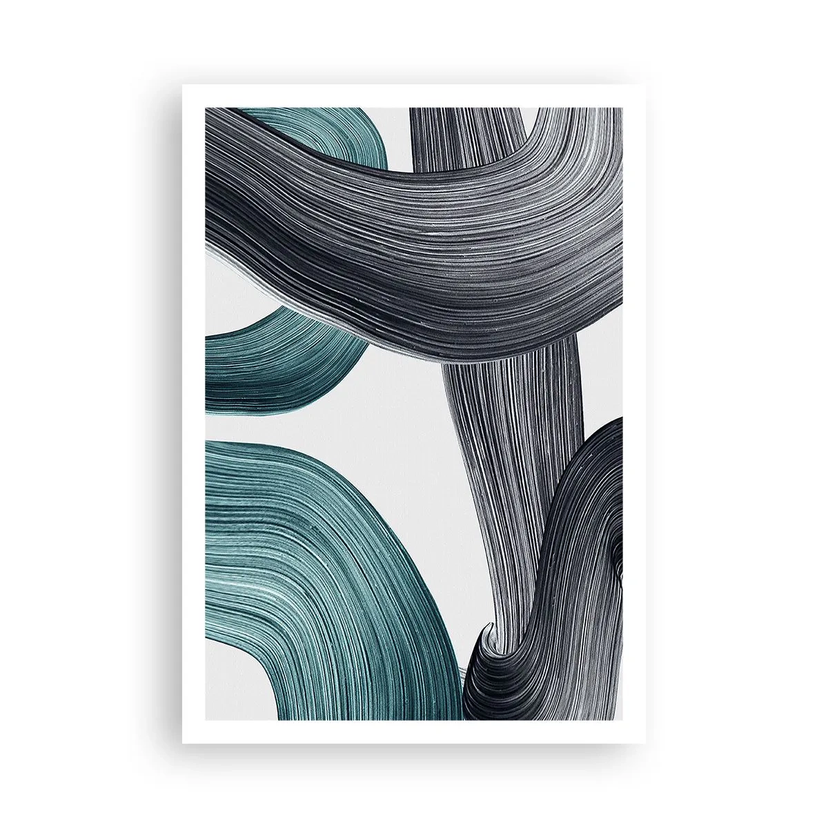 Plakat - Smaragdgrønne og sorte stier - 70x100 cm