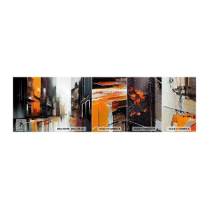 Prøve Fototapet Selvklæbende Deluxe Sticker - Regnfuld dag - Arkitektur, Moderne kunst, By - 100x30 cm