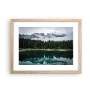 Plakat i ramme af lyst egetræ - Hys, tys, lad os ikke vække sovevandet... - 40x30 cm