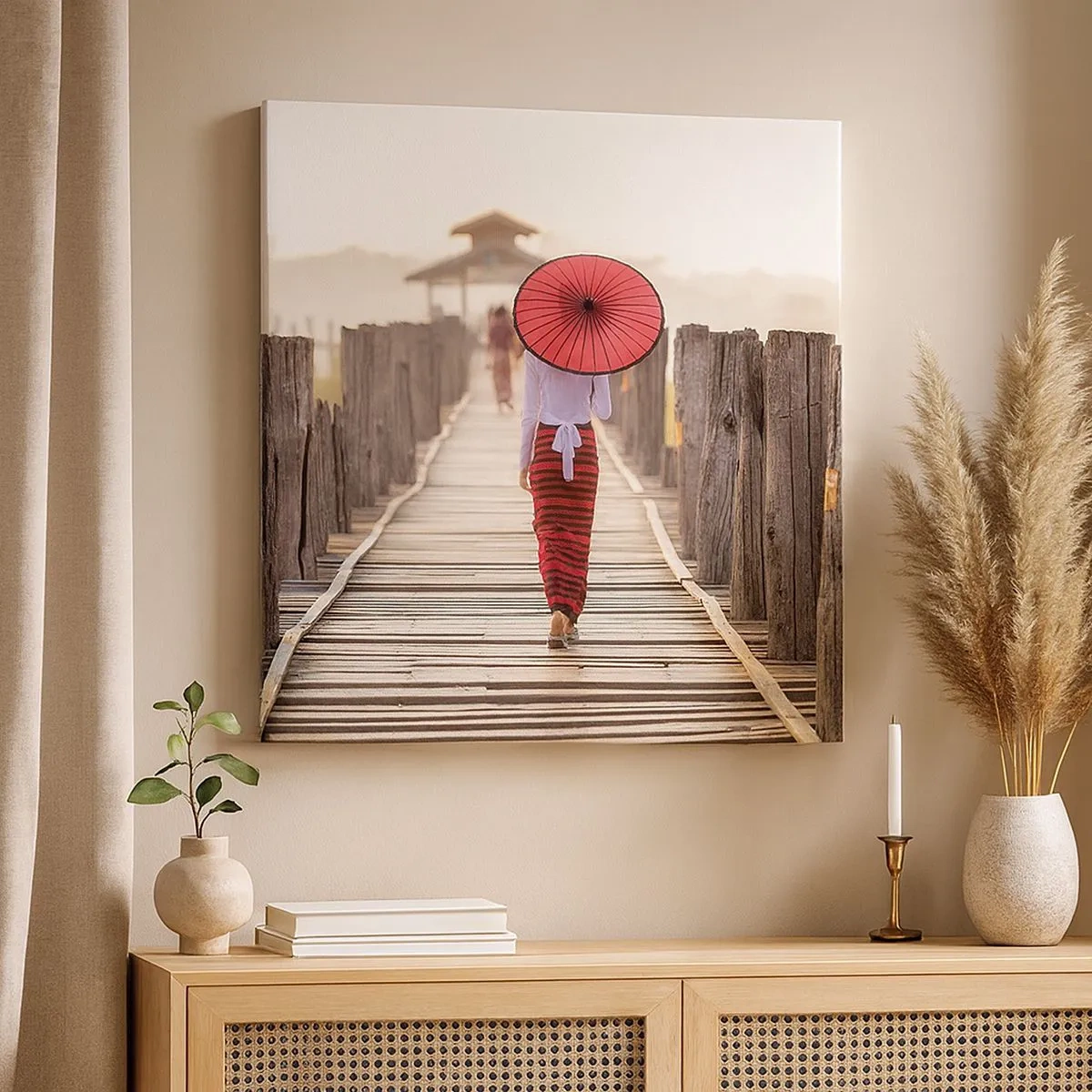 Lærredstryk - Billede på lærred - På den gamle bro - 30x30 cm