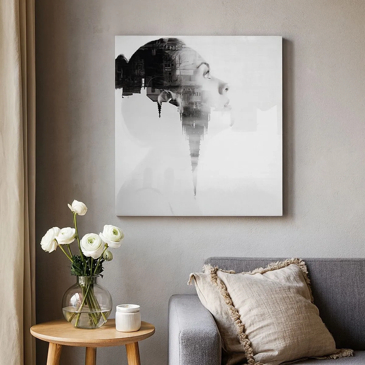 Lærredstryk - Billede på lærred - På begge sider af glasset - 30x30 cm