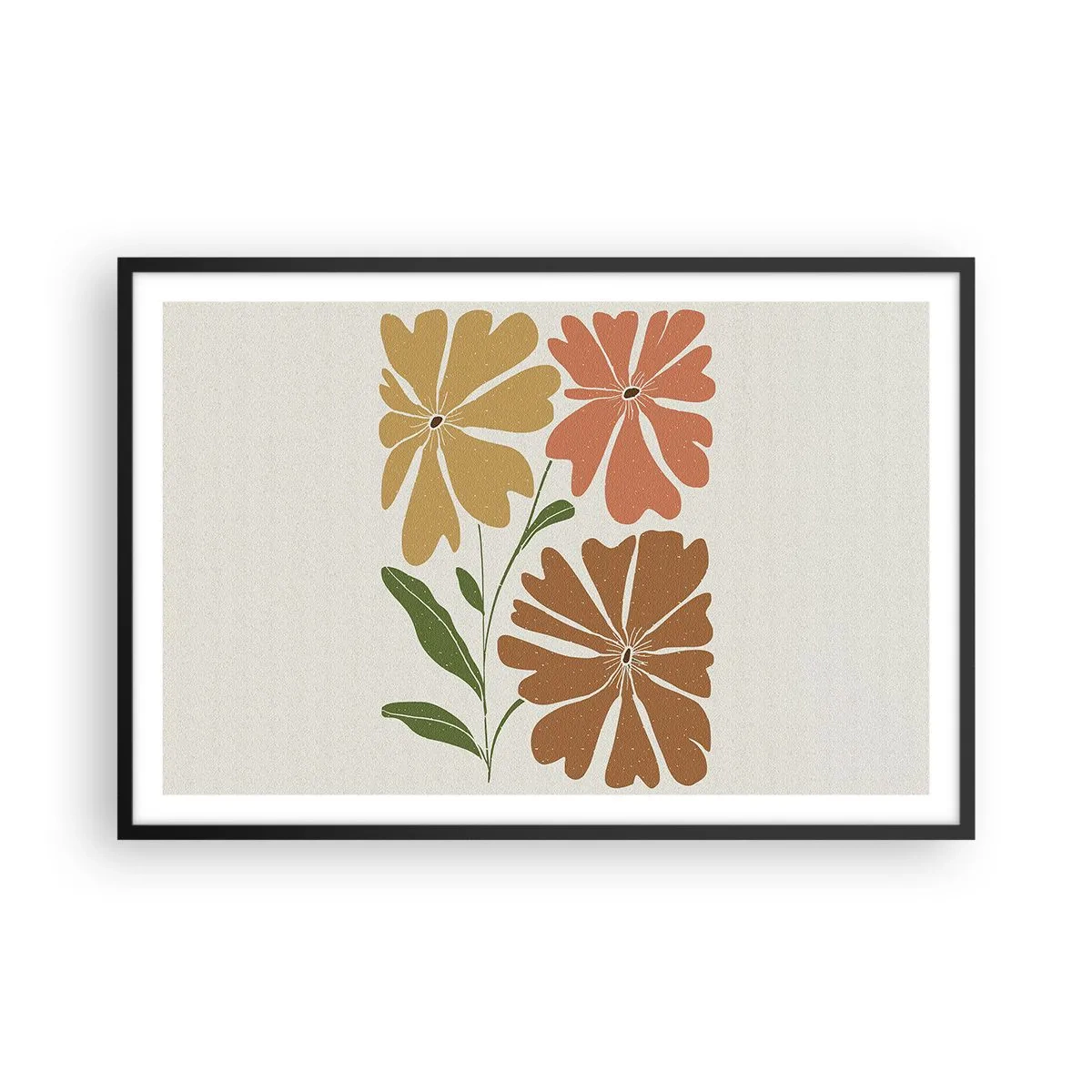 Plakat i sort ramme - Natur og geometri - 91x61 cm