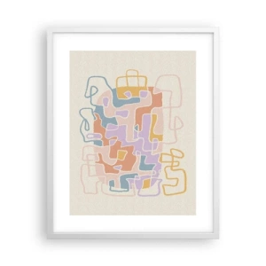 Plakat i hvid ramme - Labyrint - et glædeligt eventyr - 40x50 cm