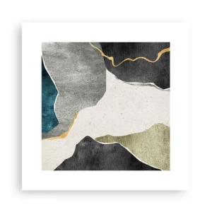 Plakat - Mosaikkomposition med en streng af guld - 30x30 cm