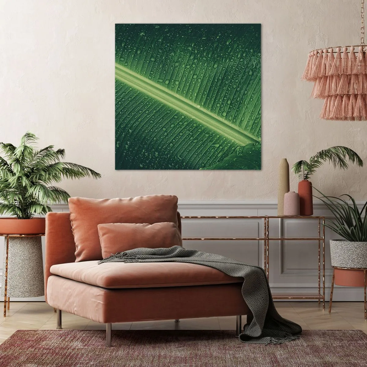Lærredstryk - Billede på lærred - Grøn struktur - 40x40 cm