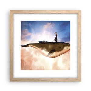 Plakat i ramme af lyst egetræ - En surrealistisk rejse - 30x30 cm