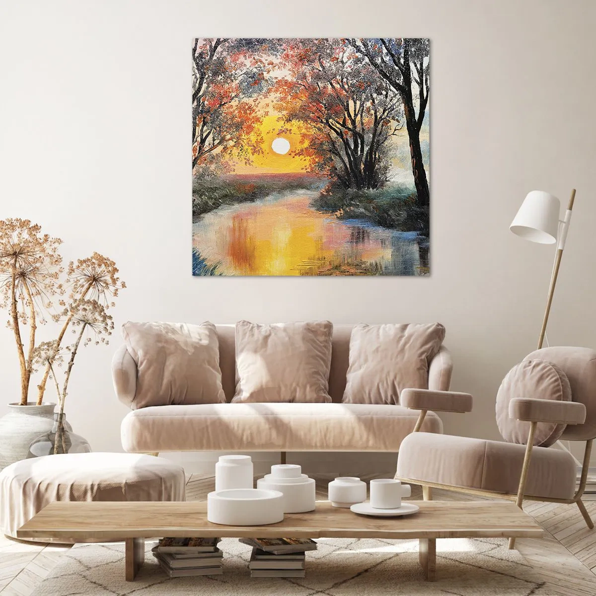Lærredstryk - Billede på lærred - Efterårs atmosfære - 30x30 cm