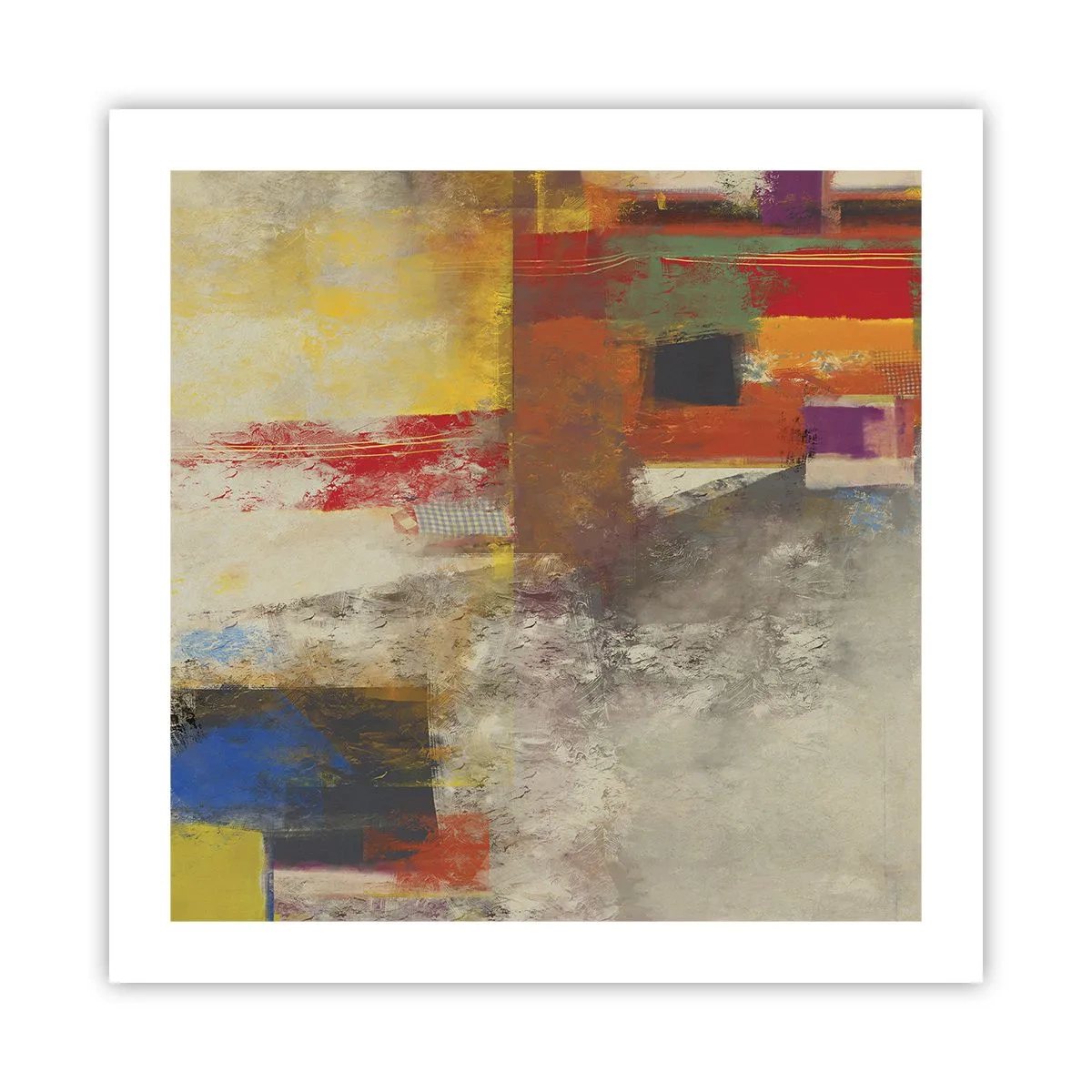 Plakat - Geometri af farver - 50x50 cm