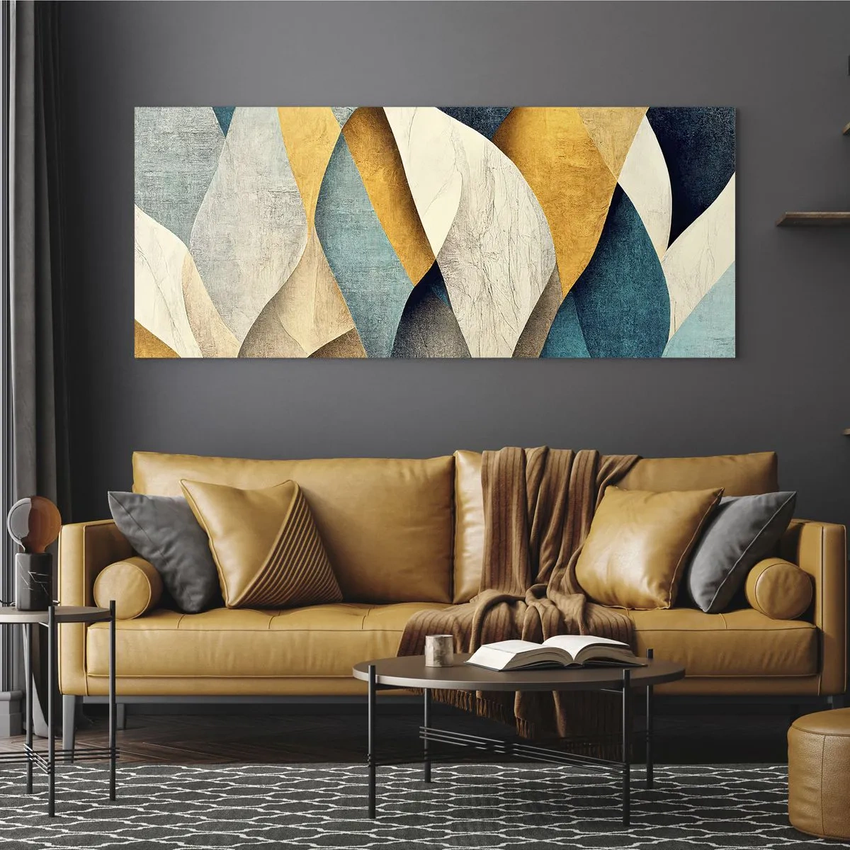 Billede på glas - Rytme og bølger - 140x50 cm