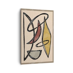 Lærredstryk - Billede på lærred - Komposition - buer og ovaler - 80x120 cm