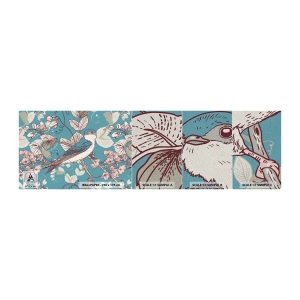 Prøve Fototapet Premium Sand - I de hvide skove kvidrende og sølvfarvede - Abstraktion, Svale, Fugl - 100x30 cm