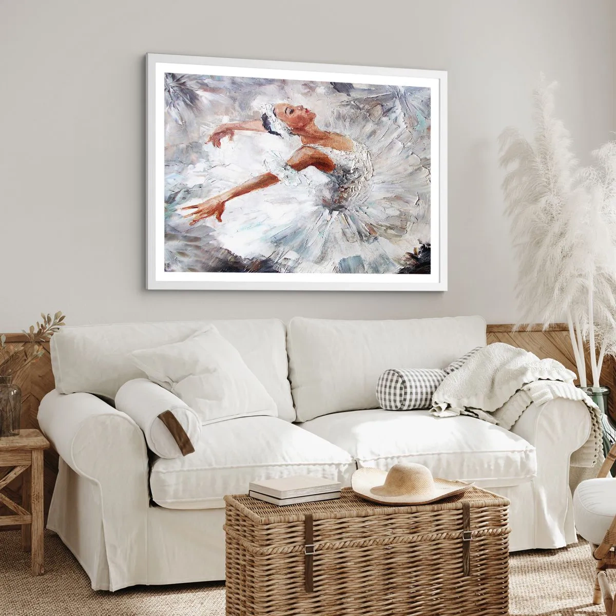 Plakat i hvid ramme - Blød og let som tyl - 70x50 cm