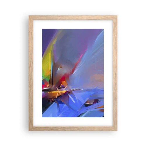 Plakat i ramme af lyst egetræ - Propeller som en fugl - 30x40 cm