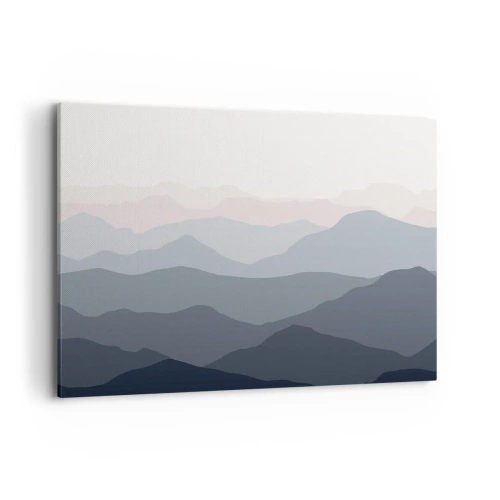 Lærredstryk - Billede på lærred - Bølger af bjerge - 100x70 cm