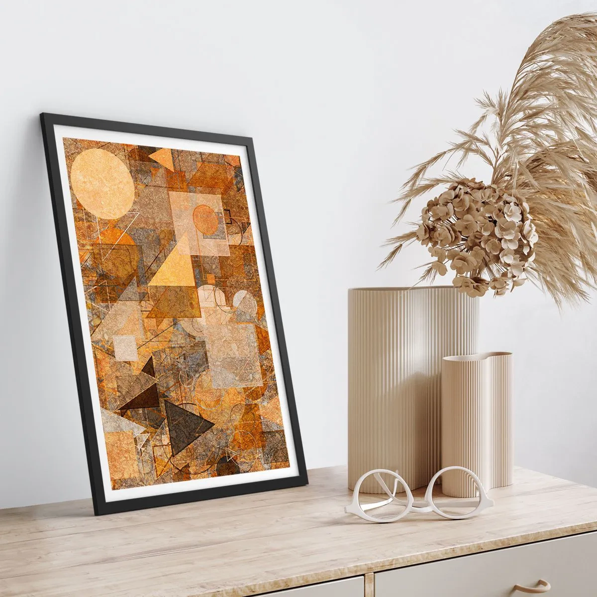 Plakat i sort ramme - Kubistisk bronzeundersøgelse - 30x40 cm